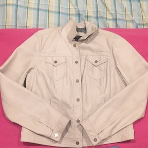 Off White pleather jacket from stitch fix.